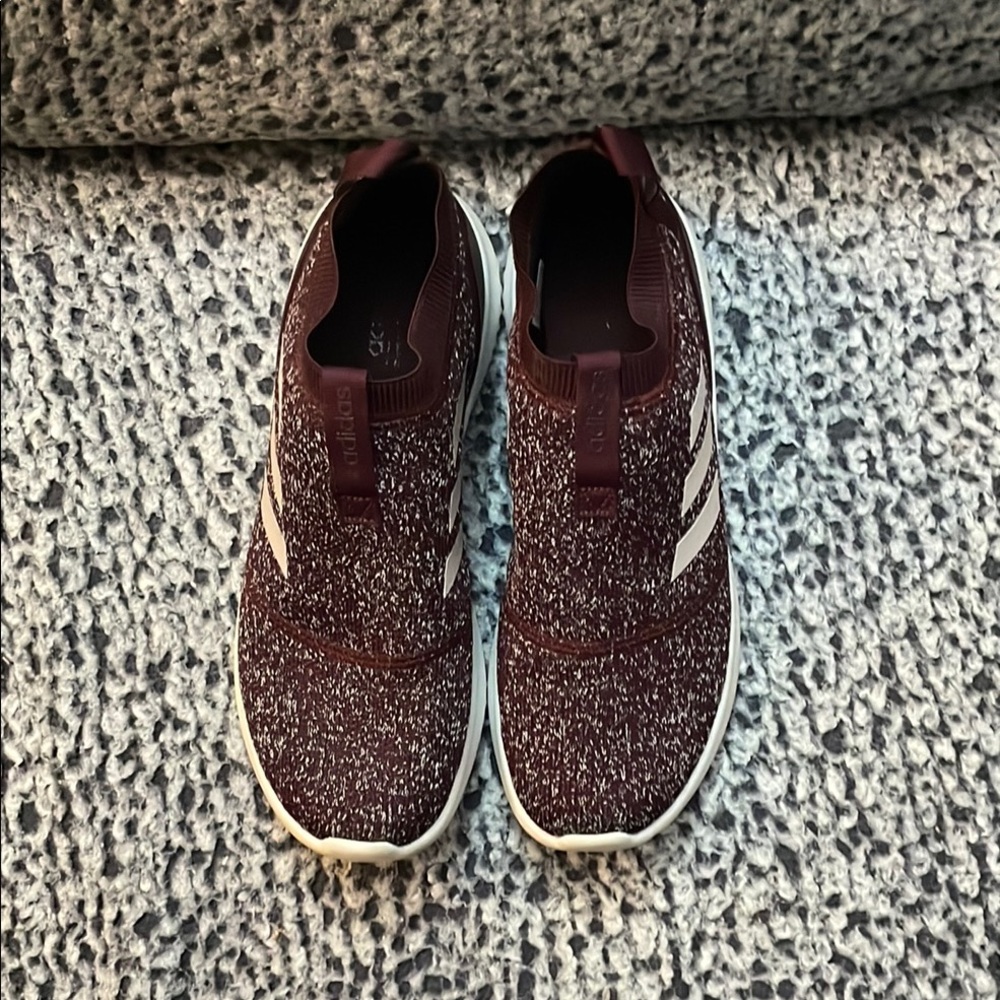 Adidas Maroon Slip-On Sneakers